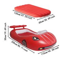 Car Shaped Kids Inflatable Bed, Comfortable Toddler Air Mattress, Vacation Home Sleeping Pad raudona