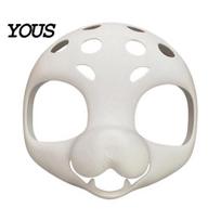PLA Fursuit Mask Head Base Mask, DIY 3D Furry Animal White Costume Accessory Unpainted Therian for Halloween Cosplay Costume, B white