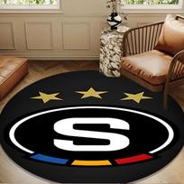 Sparta Prague Football  Round mat, Anti-slip Circle Carpet Chair rug For livingroom,Bedroom, doormat home decor Gift Christmas Gifts 80cmx80cm brown