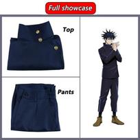 Fushiguro Megumi Cosplay Kostiumas Perukas Anime Jujutsu Kaisen Fushiguro Megumi Cosplay Perukai Viršus Kelnės Helovino Kostiumai Vyrams Moterims XXL black