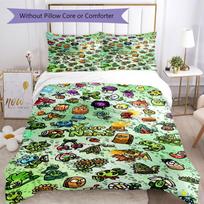 Plants Vs. Zombies Personalized Name Bed Sheet Set Design for Bedrooms Breathable Duvet Cover Bedroom Decor Perfect Gift for Women Men 135cmx200cm white