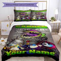 Plants Vs. Zombies Personalized Name Bed Sheet Set Design for Bedrooms Breathable Duvet Cover Bedroom Decor Perfect Gift for Women Men 180cmx210cm
