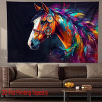 Vibrant Horse Tapestry Wall Hanging Boho Boho Art Print Bohemian Aesthetic Home Decor Living Room Decor 180x280cm 100X150CM