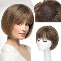 Hair Extension Hair Toppers Wigs with Bangs Clip In Fringe Hair Pieces  Cover White Hair & Hairline P12 26 gray