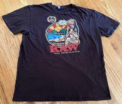 RAW Rolling Papers Brazil Girl Brown T Shirt Size Medium/Large Weed 420 RARE! L blue