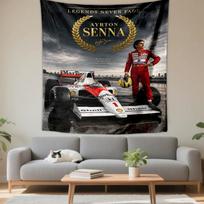 Ayrton Senna Legend F1 Car Racing Laurel Wreath Patterned tapestry for bedroom and living room home decor 180x230cm(70x90in)