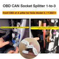 Tesla OBD daliklis 1-to-3 OBD CAN lizdo kištukas 12PIN 20PIN 26PIN Vienas į tris kištuko adapteris Dešinė priekinė durų A statramsčio gray