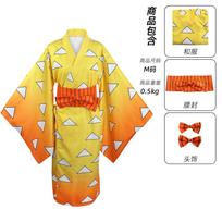 Agatsuma Zenitsu Kimono Anime Cosplay Costume Kamado Tanjirou Hashibira Inosuke Dress Kimetsu No Yaiba Season S yellow