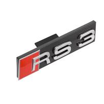 ABS Plastic Car Front Grille Badge Logo Exterior Modification Accessories Decoration Stickers For tt RS8 RS3 RS4 RS5 RS6 RS7 1PC black