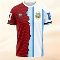 2026 Messi Ronaldo Atsistatydinimo Atminimo Marškinėliai Futbolo Žvaigždžių Susiliejimo Dizainas Argentinos Portugalijos Gerbėjų Suvenyras Sportiniai Marškinėliai 6XL brown
