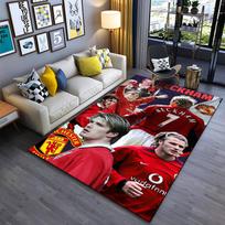 Sports Area Rug, David Beckham Man Utd Champions Trophy Collage Red Poster, Fan Cave Decor, Non-Slip Mat 70x100cm( 27x39in )