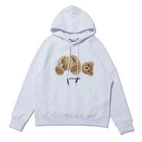 Unisex Oversized Hoodie With Embroidered Bear Motif Streetwear Cotton Sweatshirt Fall Medium