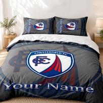 Chesterfield F.C Custom Name 3pc set Perfect for bedroom use Comfortable bedding set includes a duvet cover and two pillowcases Ideal birthday or Chri 140cmx210cm