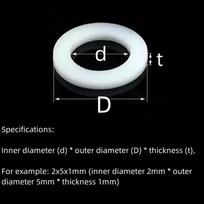 M2-M12 PTFE Sealing Washer / White Teflon Flat Gasket - High Temp Resistant Non-Stick Spacer for Water Pipe Joints & Industrial 5x12x0.5mm-100pcs
