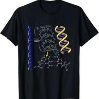 Dna Double Helix Chemical Formula Molecules Science Lovers T Shirt 3XL black