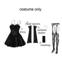 Moterų Amane MisaMisa Tamsus Gotikinis Cosplay Kostiumas Suknelė su Kojinėmis Misa Amane Juoda Suknelė Steampunk Helovinas M black