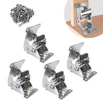 0-90-180 Laipsnių Sulankstomas Vyris Savaime Užsirakinantis Sulankstomas Laikiklis Stalo Kėdės Baldų Kojos Atrama Anglinio Plieno Vyris su Varžtais 4Pcs silver
