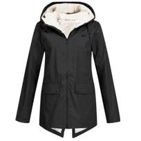 New Fleece Lined Hooded Windbreaker, Waterproof Windproof Outdoor Jacket for Fall Winter, European American Size 5XL juoda