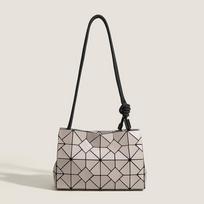 Japanese Small Square Bag Summer Trendy Crossbody Bag Single Shoulder Women's Bag Fashionable Simple Geometric Diamond Splicing Drawstring Bag black