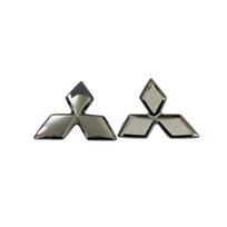 47mm Automobilio Vairo Rato Centrinis Lipdukas Emblema Ženklelis Mitsubishi ASX Ralliart Lancer Cordia Pajero Outlander Eclipse L200 EVO 47mm 1pcs sidabras