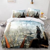 New Game A-Assassin S Creed Art Duvet Cover Pillowcase Bedding Set Kids Boy Bedroom Decoration Gift Single Double Large Size Baby size 100X135cm gray