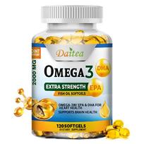 Daitea Omega 3 Fish Oil — 2000mg, EPA & DHA, Extra Strength, 120 Softgels 120 Capsules