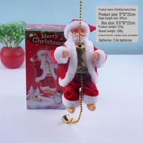 Electric Music Santa Claus Ladder Doll - Christmas Decoration Toy Gift for Children gray