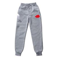European & American Anime Naruto Akatsuki Autumn/Winter Velvet Sweatpants Extra Large gray