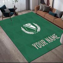 Custom Name Legia Warsaw Flannel Pattern Square Carpet,Area Rug,Carpet Rug for Living Room Bedroom Sofa Playroom Decor,Non-slip Floor Mat 60x90cm( 23x35in )