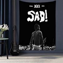 xxxtentacion SAD! Tapestry Aesthetic Wall Hanging Printed Fabric Blanket Decorative Tapestries For Bedroom Living Room Home Decor 100cm x 150cm