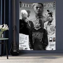 xxxtentacion SAD! Tapestry Aesthetic Wall Hanging Printed Fabric Blanket Decorative Tapestries For Bedroom Living Room Home Decor 130cm x 150cm