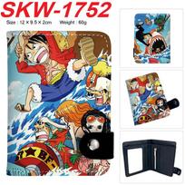 One Piece Anime Snap Button Wallet Vertical Card Holder Coin Purse for Students Men Women