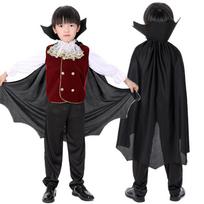 Helovino vaikiškas kostiumas Siaubas Vampyras Tamsus Vampyro Princas Sceninis kostiumas 110CM black