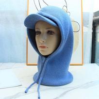 Thickened Knit Balaclava Hat Elastic Thermal Scarf Cap Hooded Neck Warmer  Cycling mėlyna
