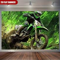 2D plokščias baneris-plakatas, 1 vnt. didelio dydžio visureigių motociklų lenktynių aprangaDJH 79×59inch/200*150cm
