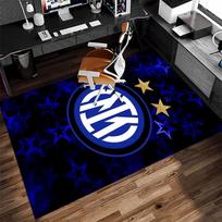1pc FC Inter Milan logo Print Area Rug - Soft,Washable Non-Slip Indoor Mat for Office Chairs,Living Room,Home Office Decorative Rug 40cmx60cm