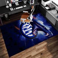 1pc FC Inter Milan logo Print Area Rug - Soft,Washable Non-Slip Indoor Mat for Office Chairs,Living Room,Home Office Decorative Rug 80cmx120cm