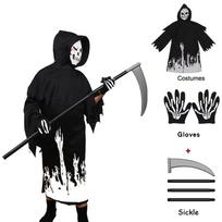 Prom Scary Ghost Death Cosplay Scream Grim Reaper kostiumai vaikams apsiaustai Drabužiai Anime tamsiame vakarėlyje Karnavalas Velykos Purim Helovinas M gray