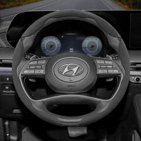 Suitable for Hyundai Anti-Slip Suede Steering Wheel Cover for Tucson I30 I20 Accent I10 Kona Elantra 13Black Round 3PC-08