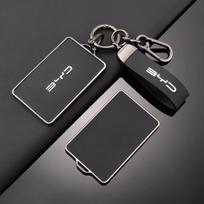 Odinė automobilio NFC kortelės nuotolinio rakto dėklas pilnas dangtelis BYD Tang DM Han EV Song PRO Qin PLUS DMI automobiliui raktų be rakto pakabukas priedai black