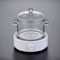 Heat-Resistant Glass Teapot With Lid Electric Stove Large Capacity Tea Washing Pot Home Use Glass Sterilizer - Small Q4 White gray