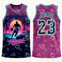 2026 Lebron James Nr.23 Krepšinio marškinėliai Retro Miami Coastal Crime Grafinis T-shirt Vasaros Sportinė Vyriška liemenė Vaikų drabužiai 3XL