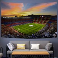 1 vnt. B-Barselona C-Camp Nou stadionas Sieninė gobeleno meno drobė Šauni sporto kambario dekoracija Estetiškas gobelenas miegamajam Barui Gerbėjų dovana 150X200CM