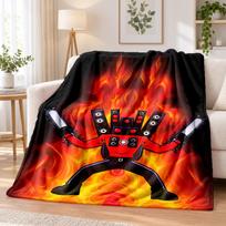 Skibidi Toilet Flannel Throw Blanket Soft Warm Cozy For Sofa Bed Indoor Home Bedroom Use 100cmx150cm