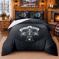 Printed 3Pcs Bedding Set Guns N’ Roses Pattern Bed Sheet Pillowcase For Bedroom Decor 135cmx200cm white