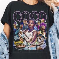 Coco Gauff Tennis T-Shirt, Coco Gauff Vintage Graphic Tee, Coco Gauff Y2k Tennis Tee, Coco Gauff Shirt 130 gray