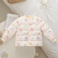 Cute Cartoon Unisex Kids Padded Cotton Liner Hooded Warm Baby Jacket 130cm geltona