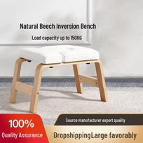 Buko medžio masyvo jogos stovėjimo ant rankų suolas, fitneso kėdė White Pure Oak Wood