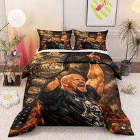 Wrestling Champion Tribute Design Bedding Set (1 duvet cover, 2 pillowcases, duvet not included) 200x200cm