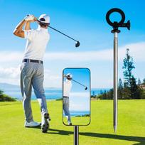 Golf Monopod Phone Holder Bracket with Ground Spike Mounted Selfie black